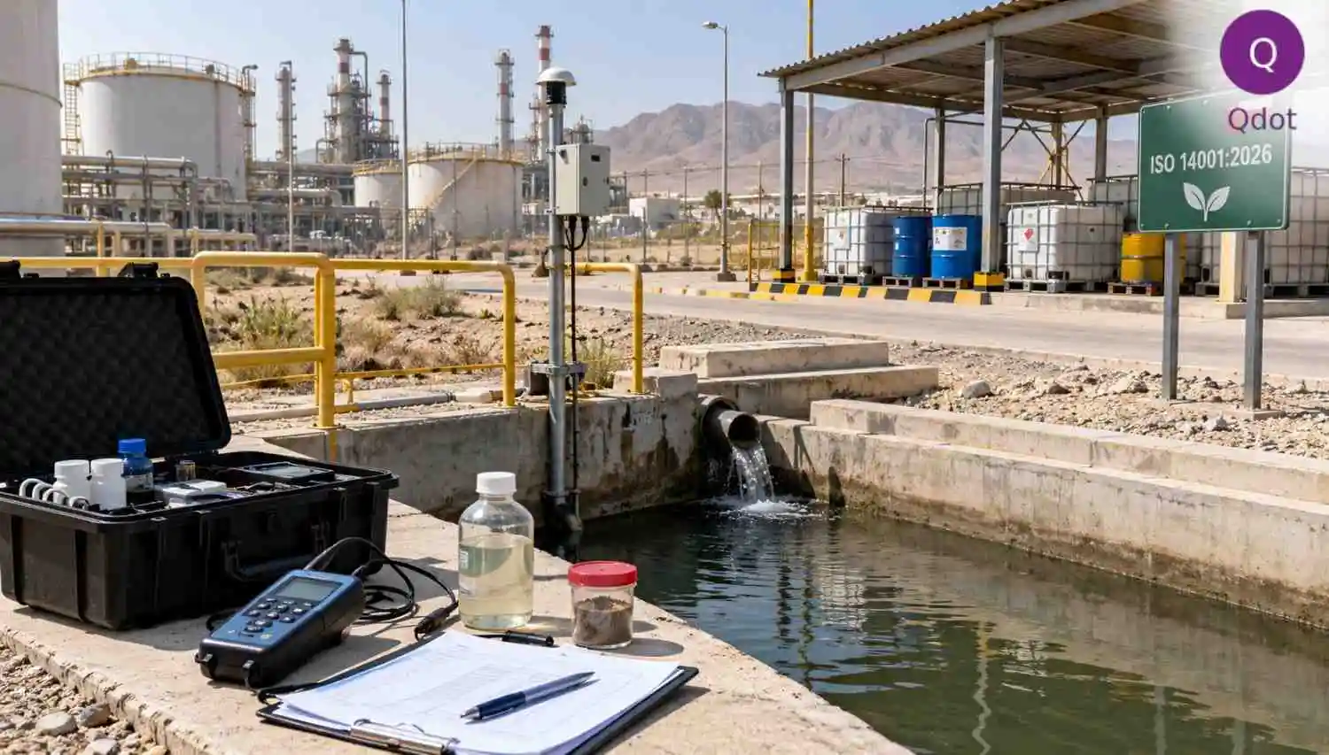 Environmental monitoring and wastewater sampling at an Omani industrial facility for ISO 14001:2026